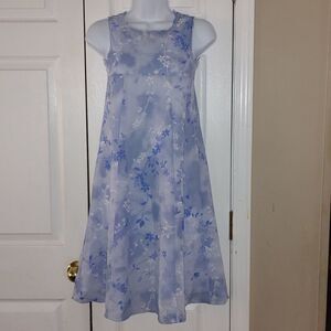 American Girl bluish purple floral sleeveless dress Spring Easter dance  Sz 7